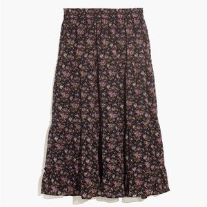 Madewell Crinkle Georgette Tiered Maxi Skirt in Blurred Blooms